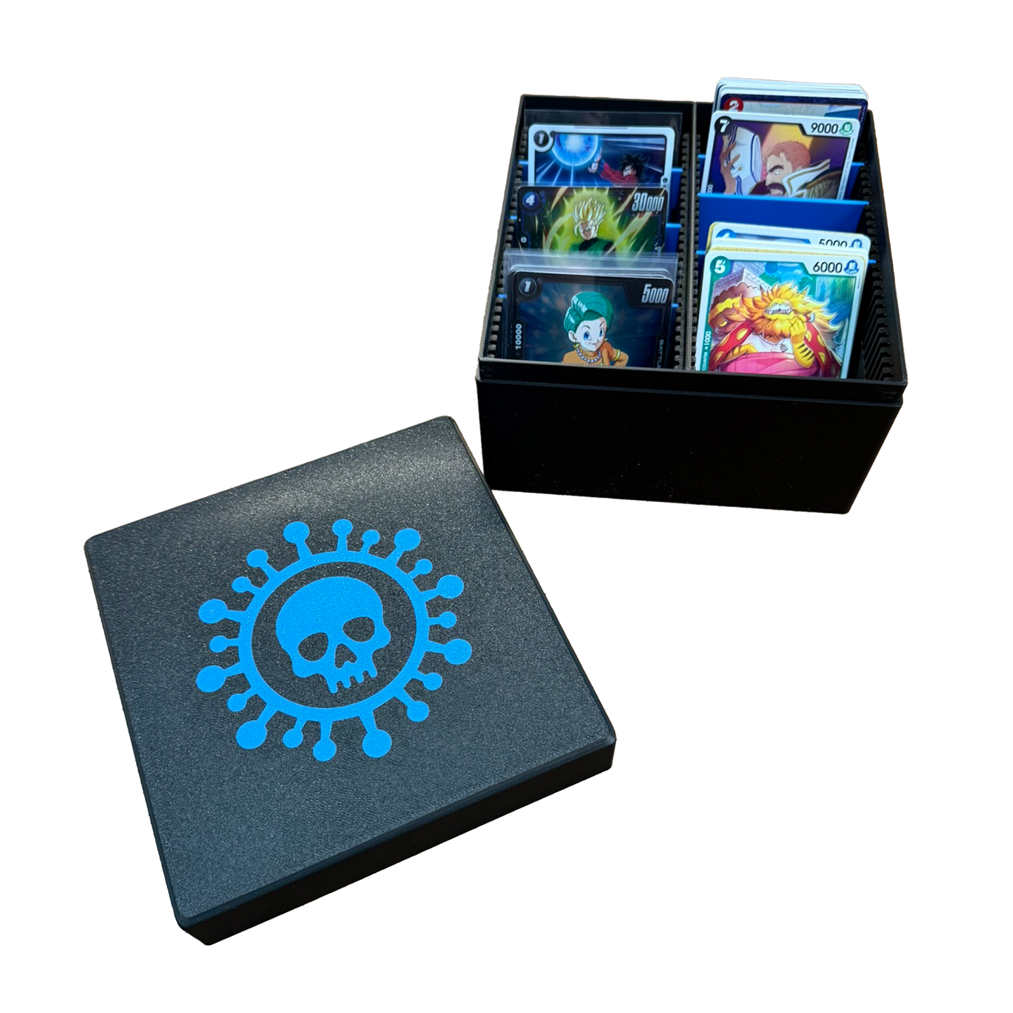 TCG Aufbewahrungskiste – Blau / Schwarz oder Sparkling Schwarz | Mit 6 Trennern