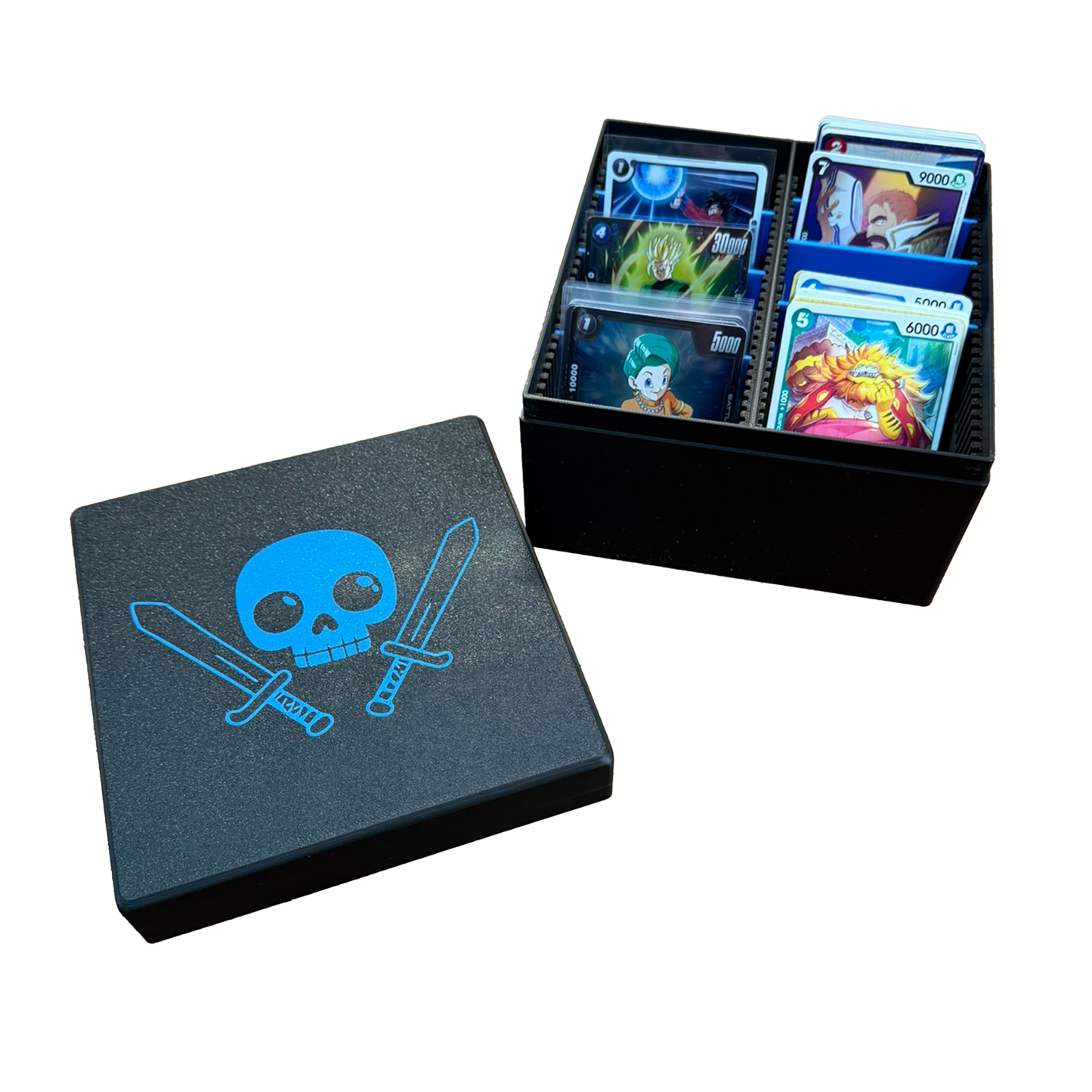 TCG Aufbewahrungskiste – Blau / Schwarz oder Sparkling Schwarz | Mit 6 Trennern