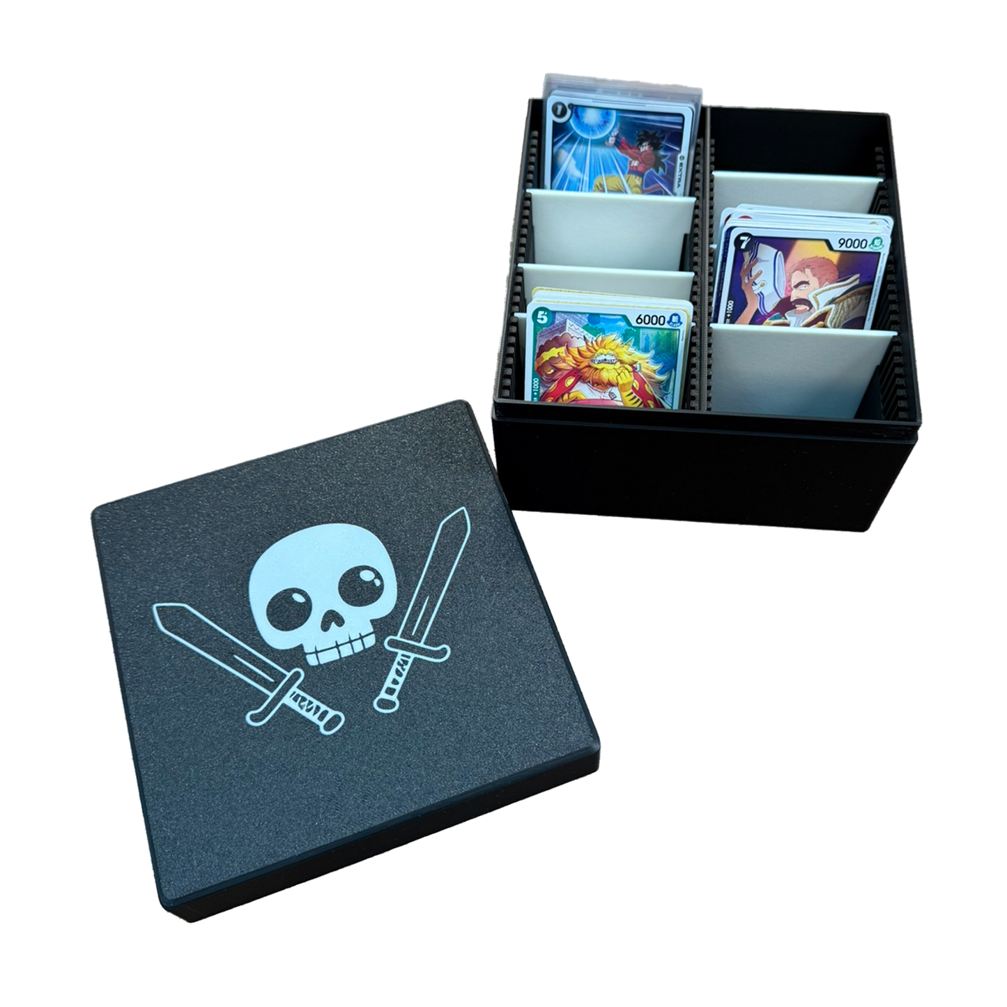 TCG Aufbewahrungskiste – Weiß / Schwarz oder Sparkling Schwarz | Mit 6 Trennern