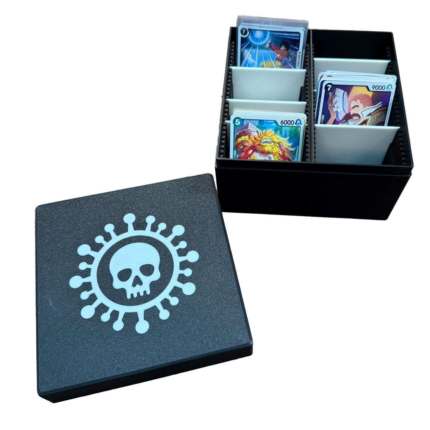 TCG Aufbewahrungskiste – Weiß / Schwarz oder Sparkling Schwarz | Mit 6 Trennern