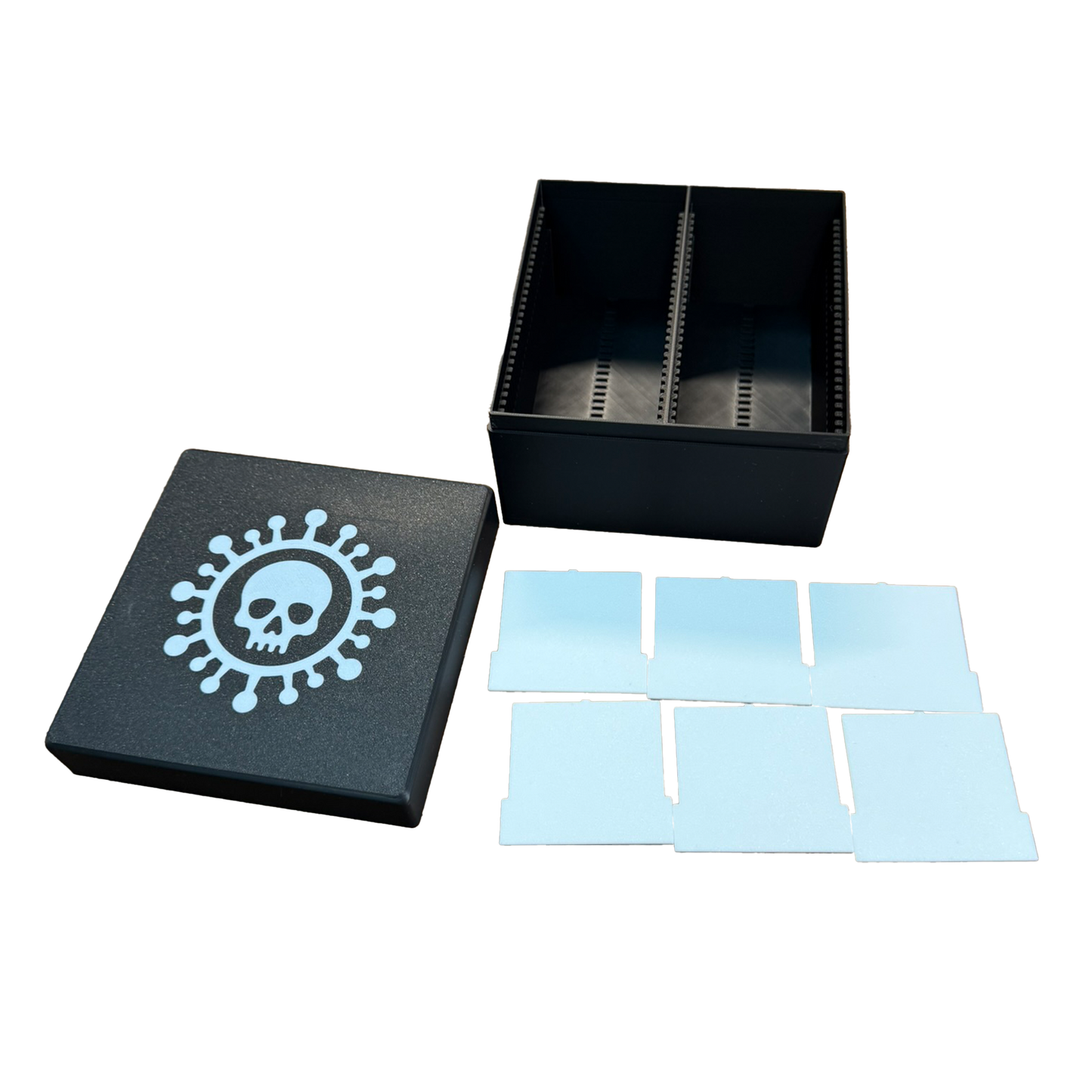 TCG Aufbewahrungskiste – Weiß / Schwarz oder Sparkling Schwarz | Mit 6 Trennern