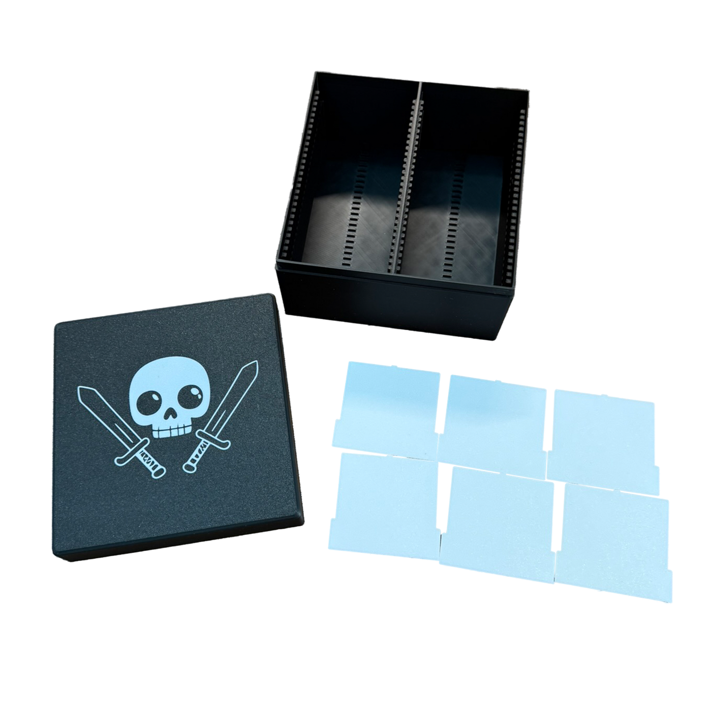 TCG Aufbewahrungskiste – Weiß / Schwarz oder Sparkling Schwarz | Mit 6 Trennern
