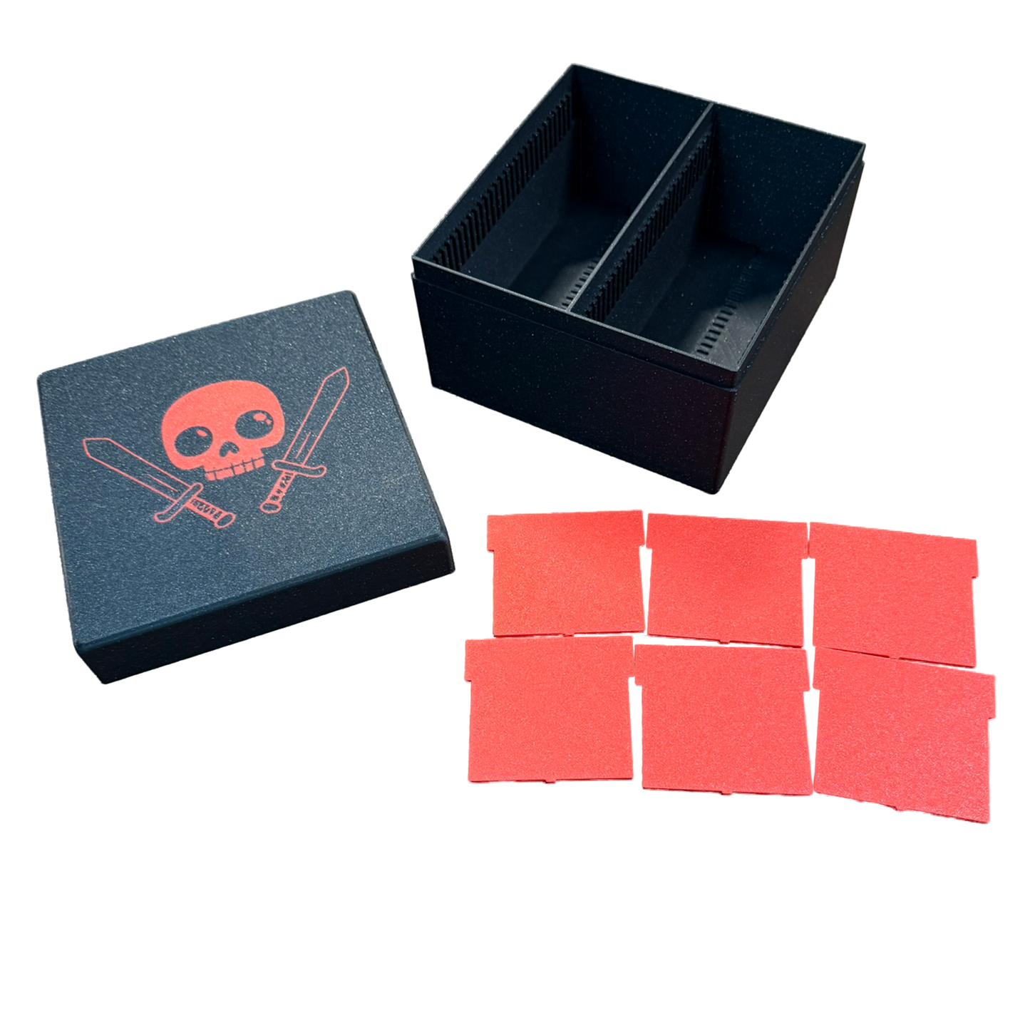 TCG Aufbewahrungskiste – Rot / Schwarz oder Sparkling Schwarz | Mit 6 Trennern