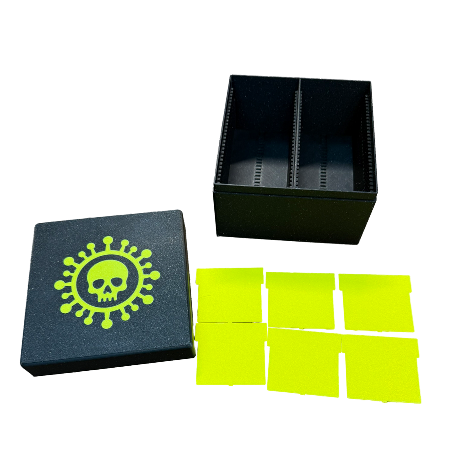 TCG Aufbewahrungskiste – gelb / Schwarz oder Sparkling Schwarz | Mit 6 Trennern
