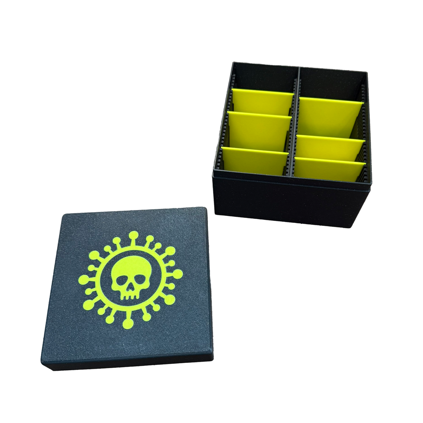 TCG Aufbewahrungskiste – gelb / Schwarz oder Sparkling Schwarz | Mit 6 Trennern