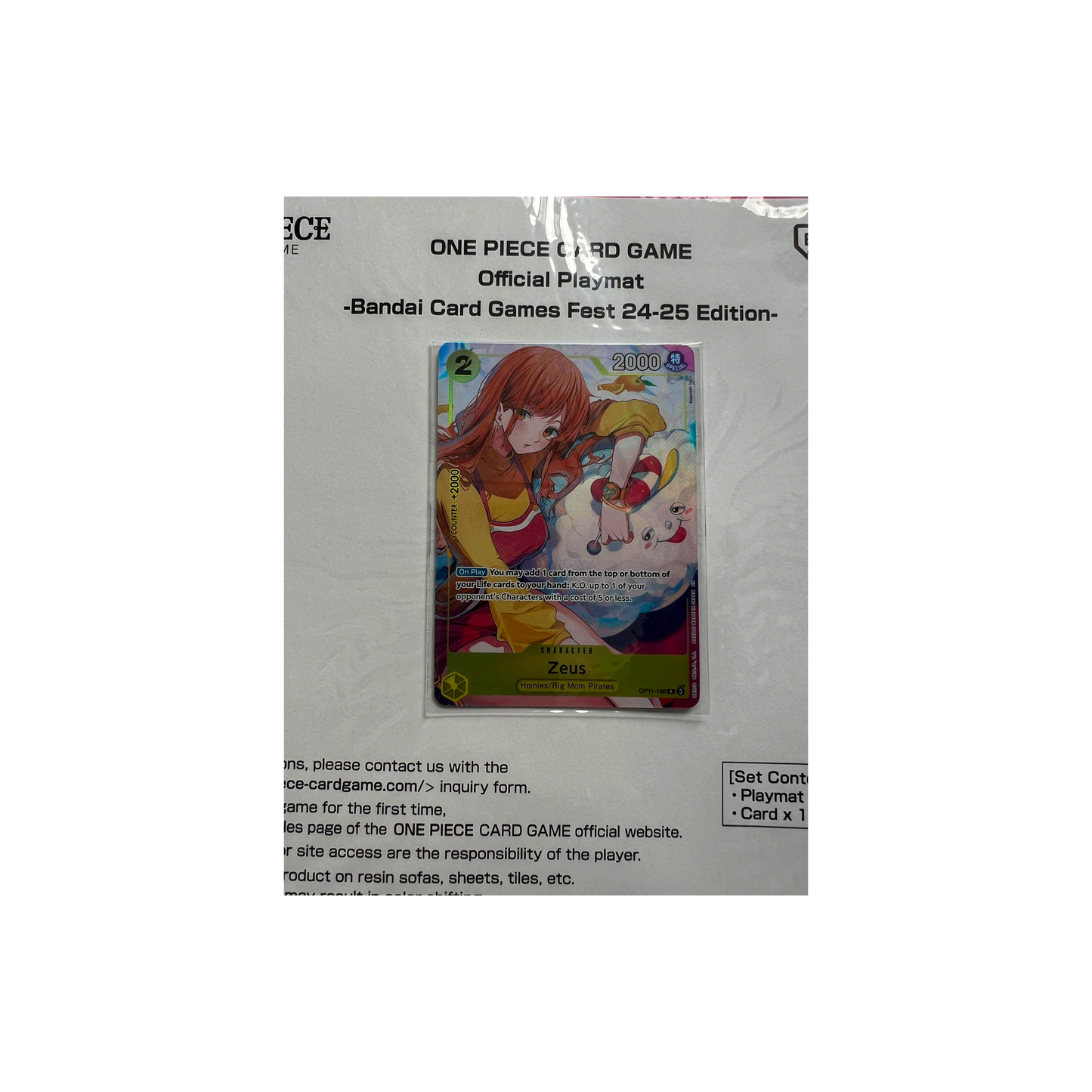 Offizielle Spielmatte inklusive Karte - One Piece Bandai Games Fest 24-25 Nami Zeus [ENG]