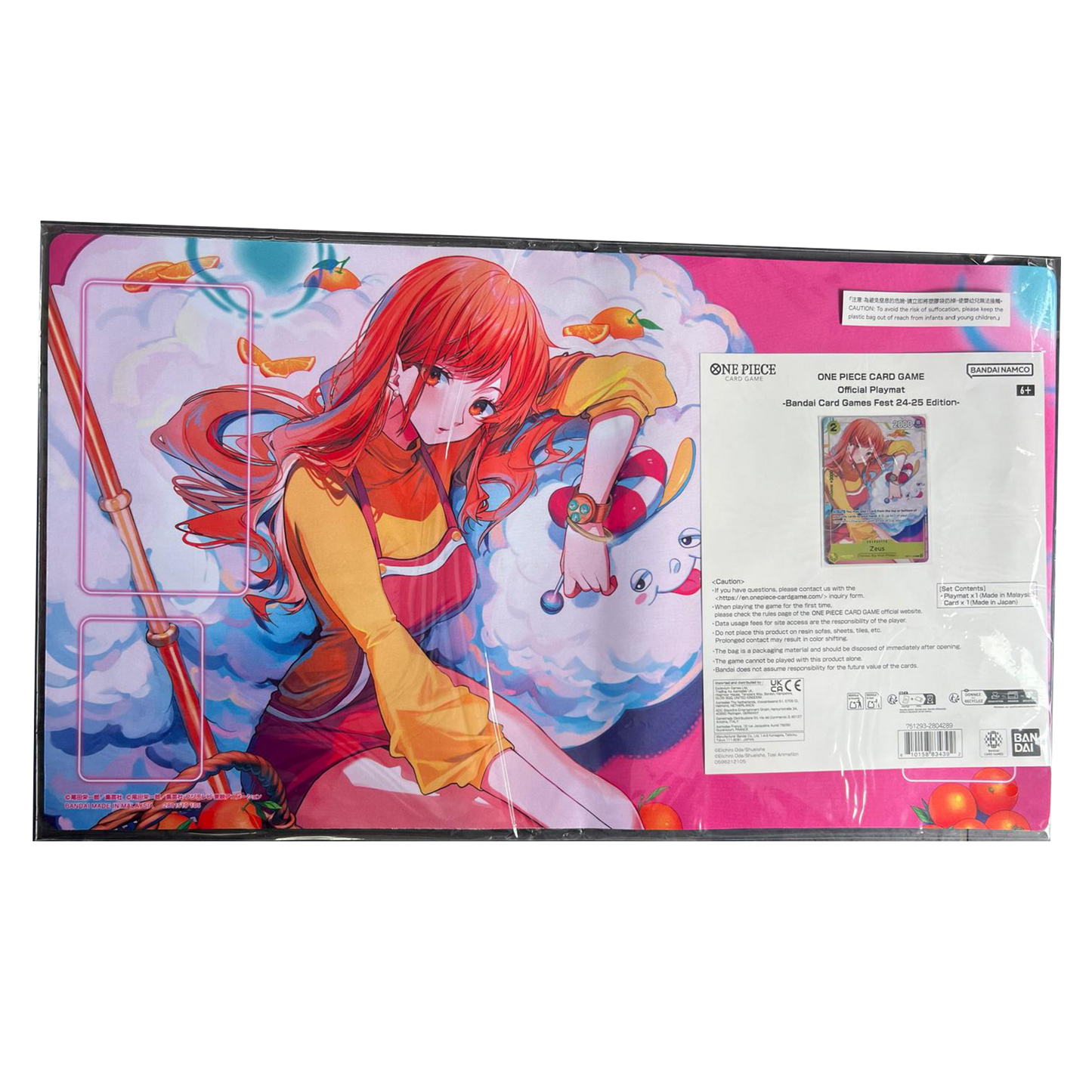 Offizielle Spielmatte inklusive Karte - One Piece Bandai Games Fest 24-25 Nami Zeus [ENG]