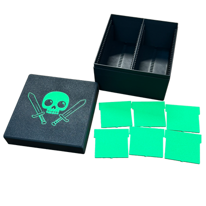 TCG Aufbewahrungskiste – Grün / Schwarz oder Sparkling Schwarz | Mit 6 Trennern