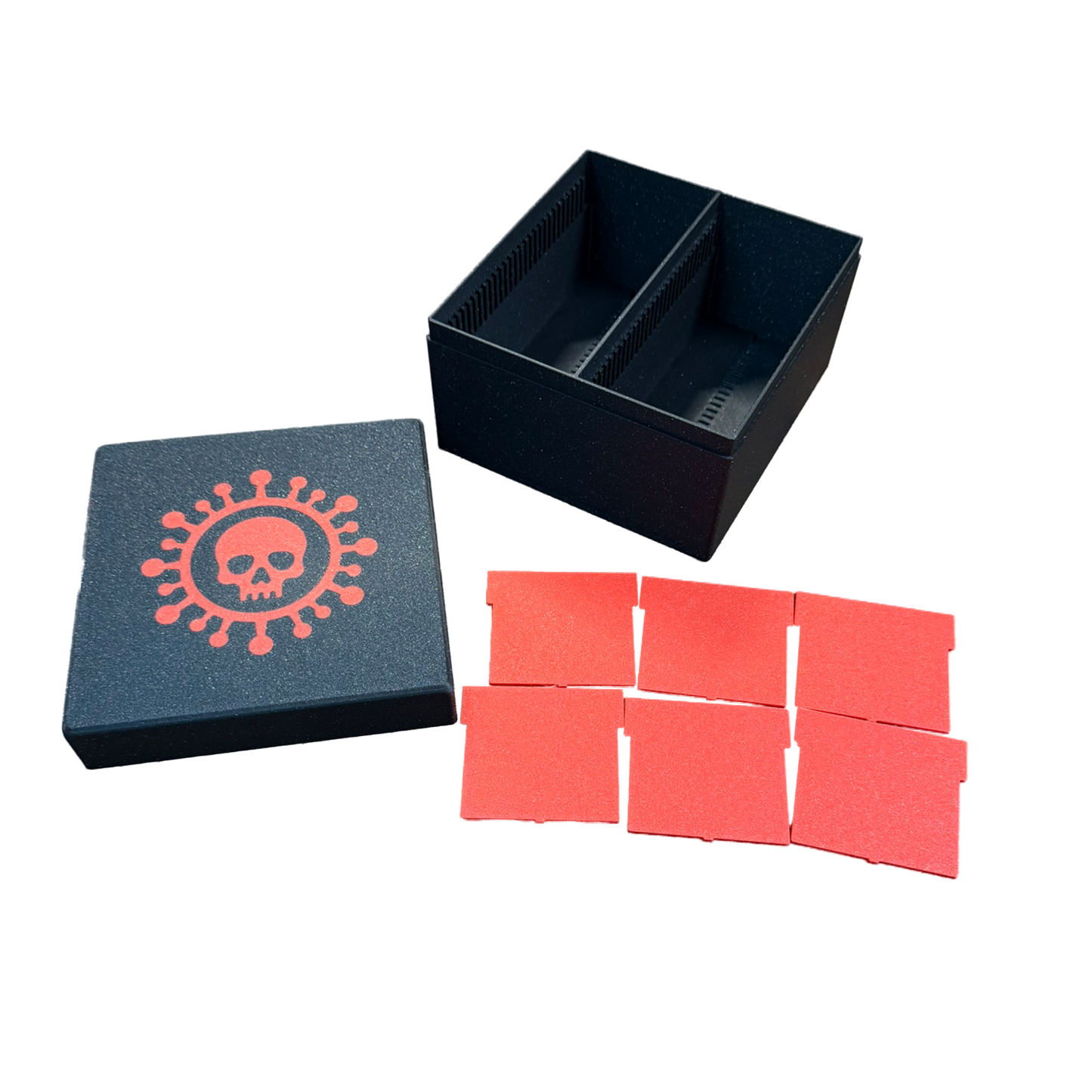 TCG Aufbewahrungskiste – Rot / Schwarz oder Sparkling Schwarz | Mit 6 Trennern