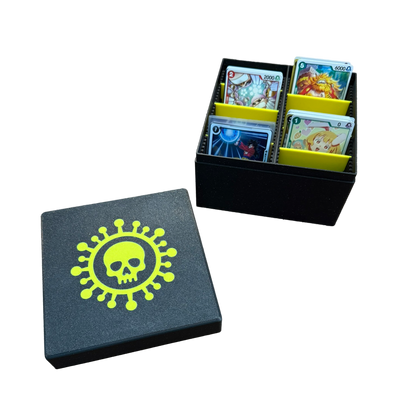 TCG Aufbewahrungskiste – gelb / Schwarz oder Sparkling Schwarz | Mit 6 Trennern