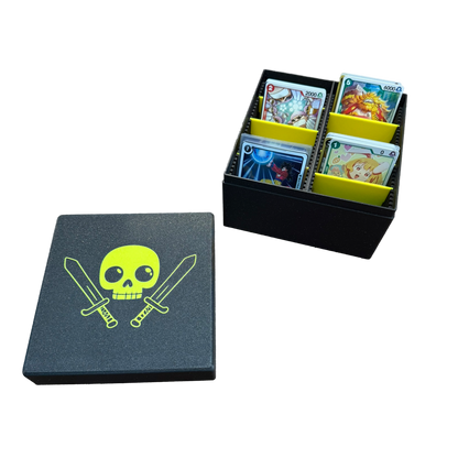 TCG Aufbewahrungskiste – gelb / Schwarz oder Sparkling Schwarz | Mit 6 Trennern