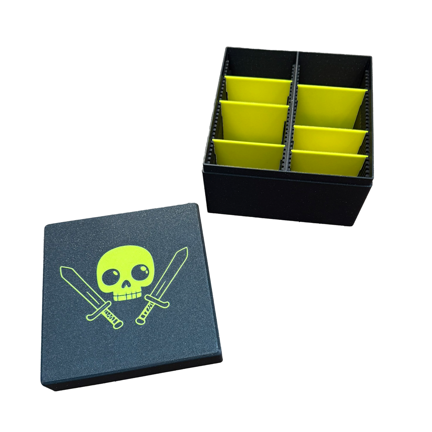 TCG Aufbewahrungskiste – gelb / Schwarz oder Sparkling Schwarz | Mit 6 Trennern